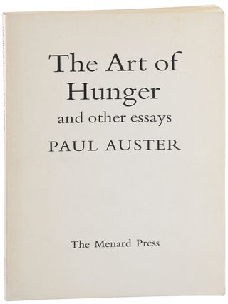 THE ART OF HUNGER AND OTHER ESSAYS - INSCRIBED TO PAUL MULDOON